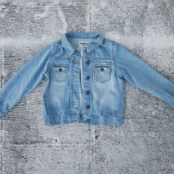 Oshkosh B'goch Kids Jacket Blue Denim Jeans Coat Jacket Size 10 - Picture 3 of 11